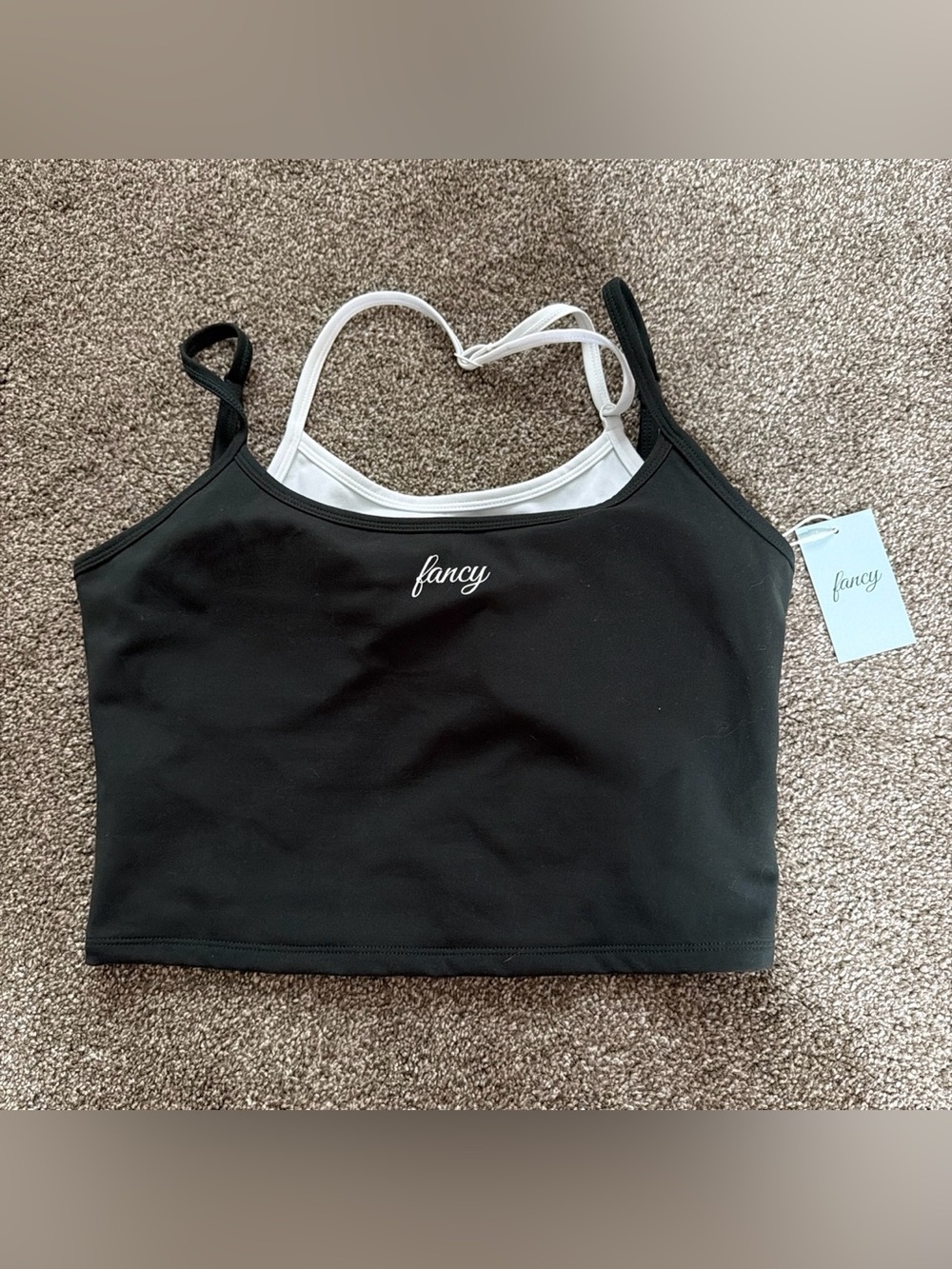 Fancy Women's green Cropped Tank Top with Built-In Shelf Bra